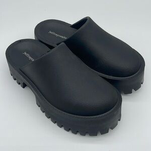 Jeffrey Campbell Black Platform Clog Slides